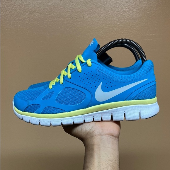 2012 Nike Flex Run Fitsole Turquoise Volt White Running Sneakers - Picture 3 of 16